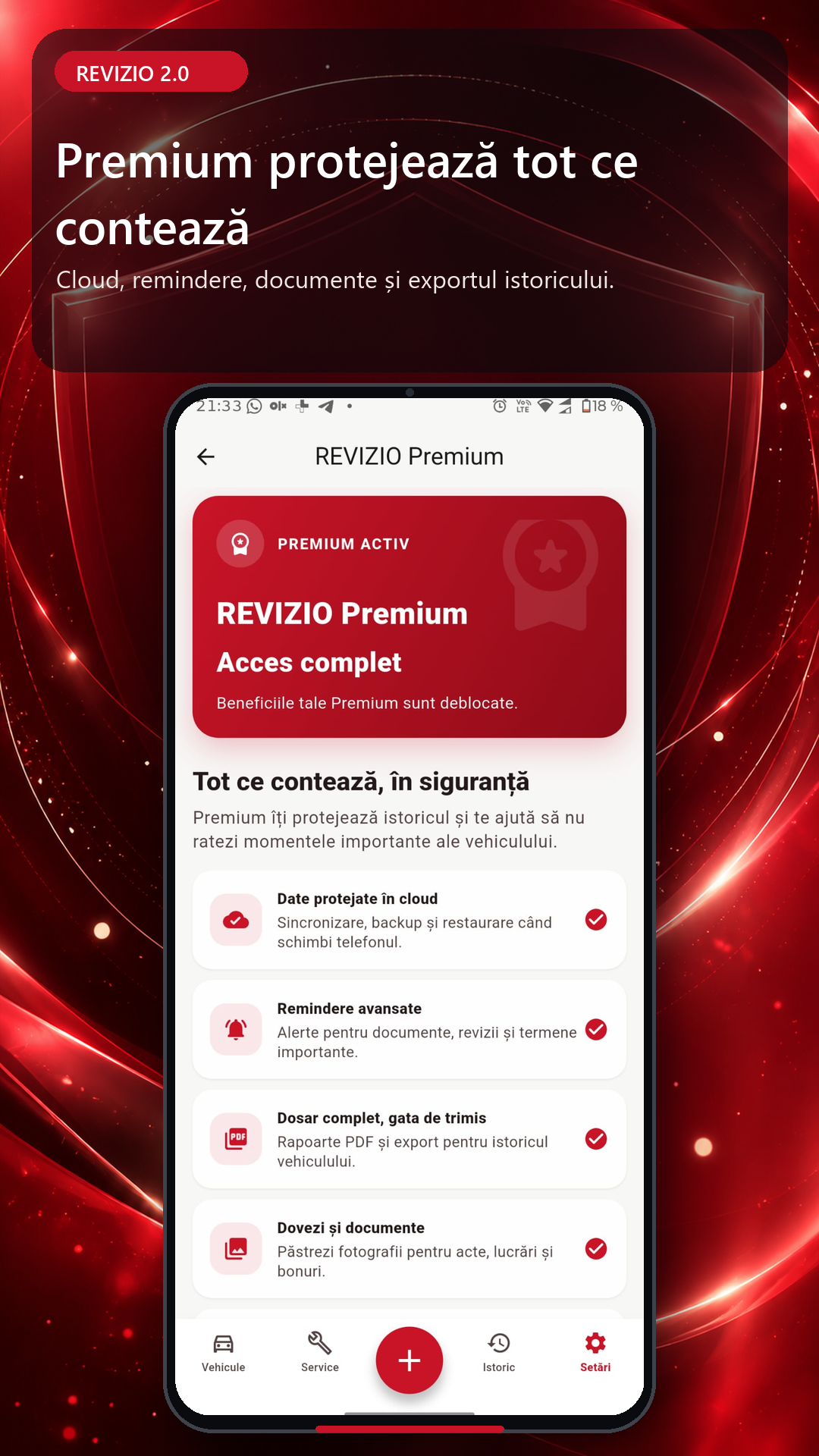 Beneficiile REVIZIO Premium